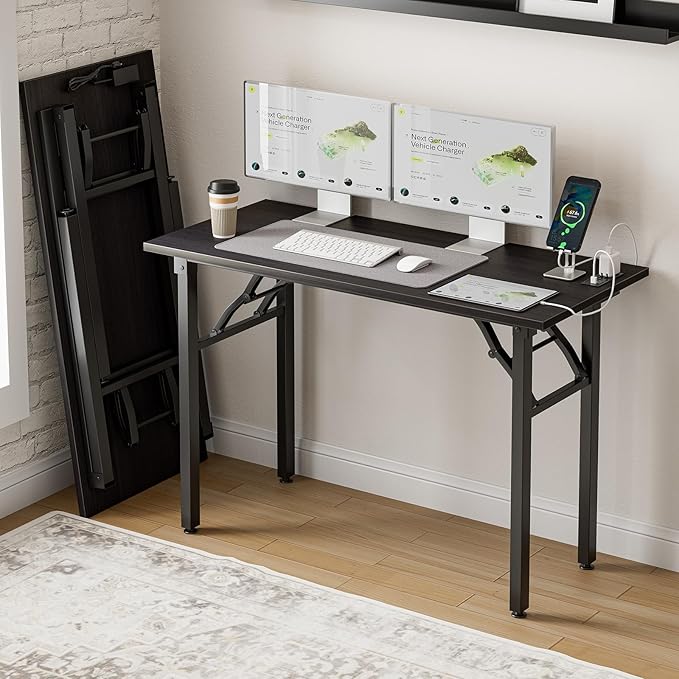 Frylr Small Folding Computer Desk – 43.3 Inch Portable Table by Frylr