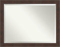 Amanti Art Brown Wall Mirror 35x45 Wildwood Brown Rectangle Bathroom Mirror by AmantiArt