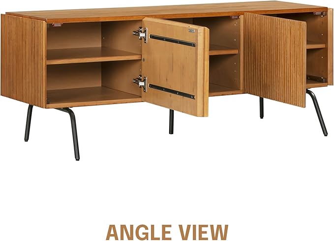 NTC Veil TV Stand with 3 Doors for TVs up to 60’’, Media Console with Vertical - Image 7
