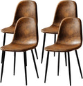 FurnitureR Dining Chairs Set of 4, Mid-Back Armless Side Chairs by FurnitureR