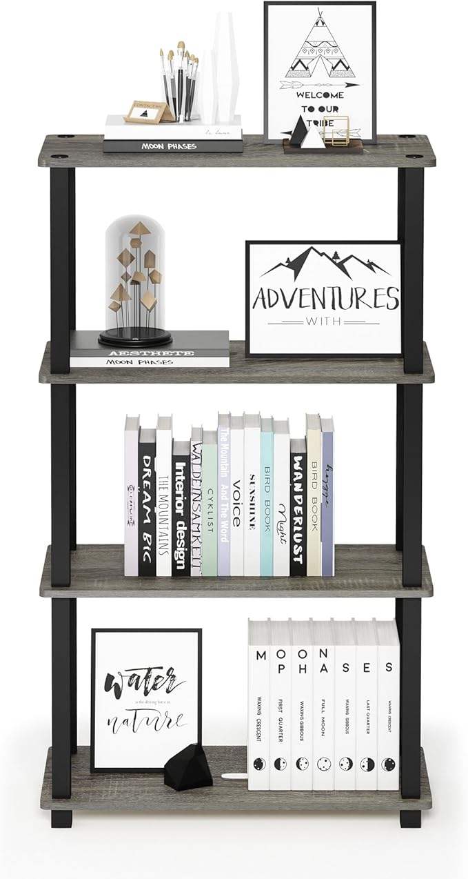Furinno Turn-N-Tube 4-Tier Multipurpose Shelf Display Rack, Square Tube - Image 5