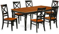 East West Furniture DOQU7-BCH-W 7 Piece Dining Table Set Consist of a Rectangle by EastWestFurniture