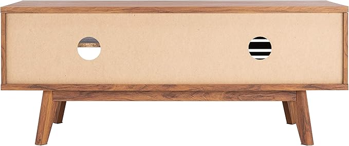 SAFAVIEH Aurelio TV Stand for up to 55" Flatscreen – Walnut Brown, 1 Sliding - Image 4