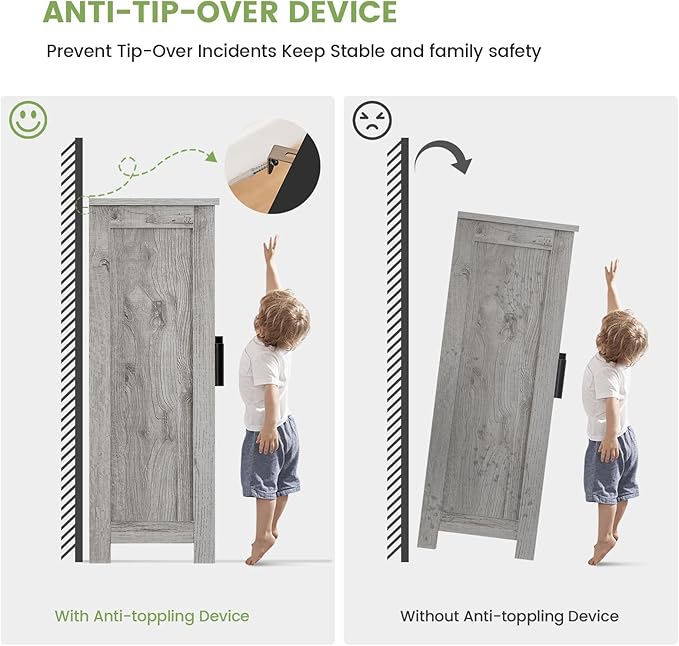 Iwell Storage Cabinet with 2 Doors and 4 Adjustable Shelves, Buffet Cabinet - Image 7