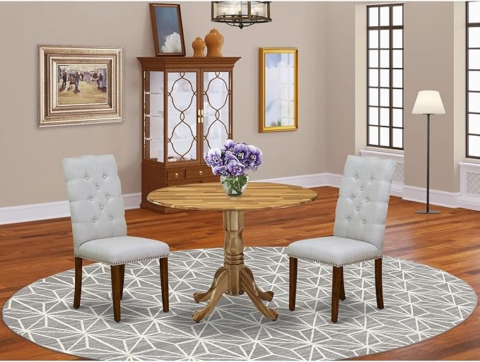 East West Furniture DLEL3-ANA-05 3 Piece Modern Dining Table Set Contains a - Image 6