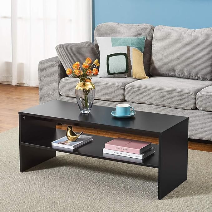 Panana 2-Tier Coffee Table Simple Couch Sofa Side End Table Tea Accent Table by Panana