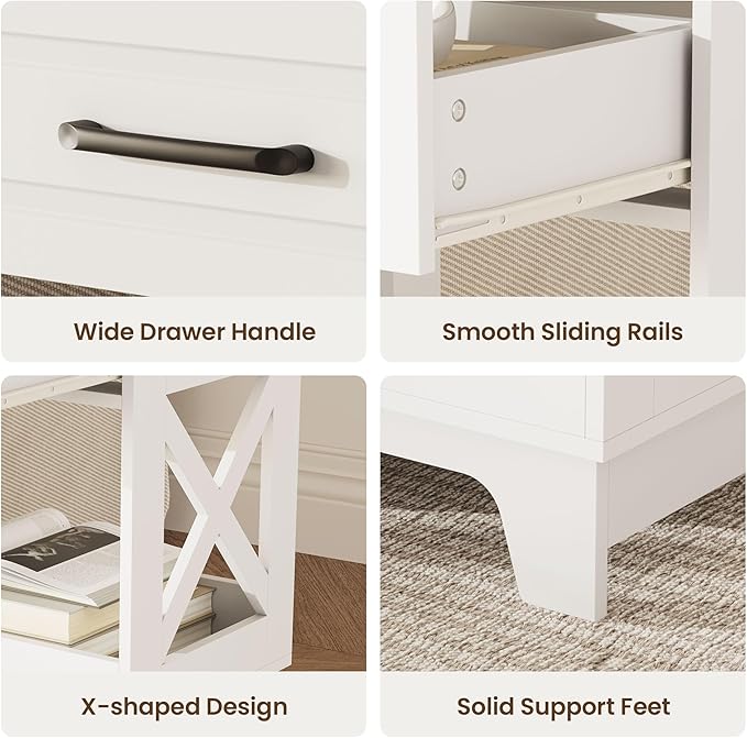 Tall Nightstand Set of 2 Side Table - Image 8