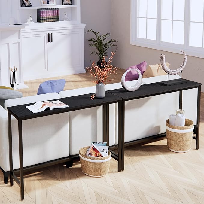 39.4” Console Table, Hallway Entrance Table Sofa Table Behind Couch, - Image 2