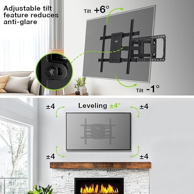 TV Wall Mount for 32"-100" up to 220 lbs, USX MOUNT Full Motion TV Mount - Image 4