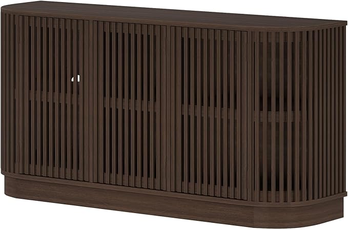 Plank+Beam Contour Wood TV Stand, Three Door Solid Wood Entertainment Console - Image 12