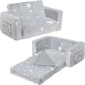 ALIMORDEN Fold Out Toddler Couch, Extra Wide Comfy 2-in-1 Cuddly Sherpa Sofa by ALIMORDEN