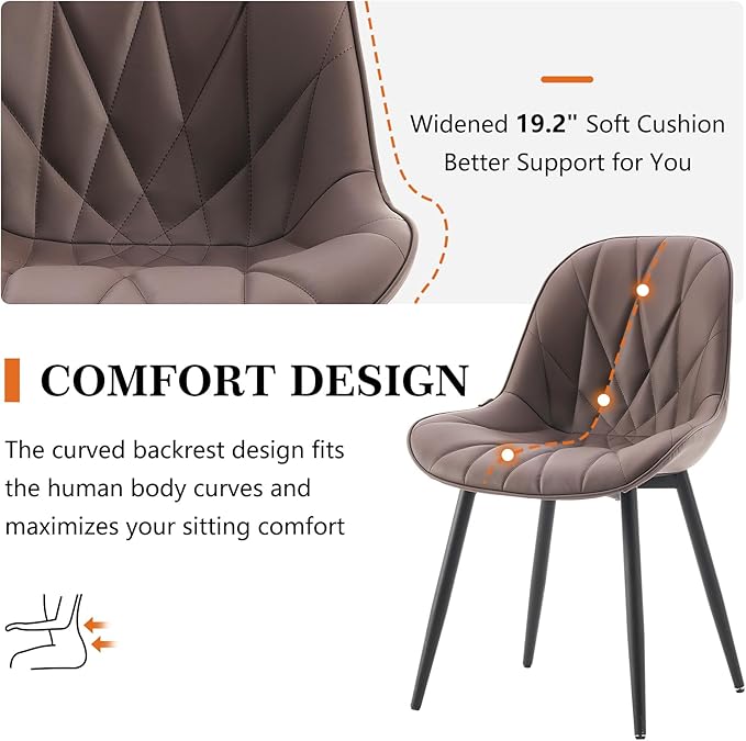 Rowill Modern Dining Chairs Set of 2 - Image 3