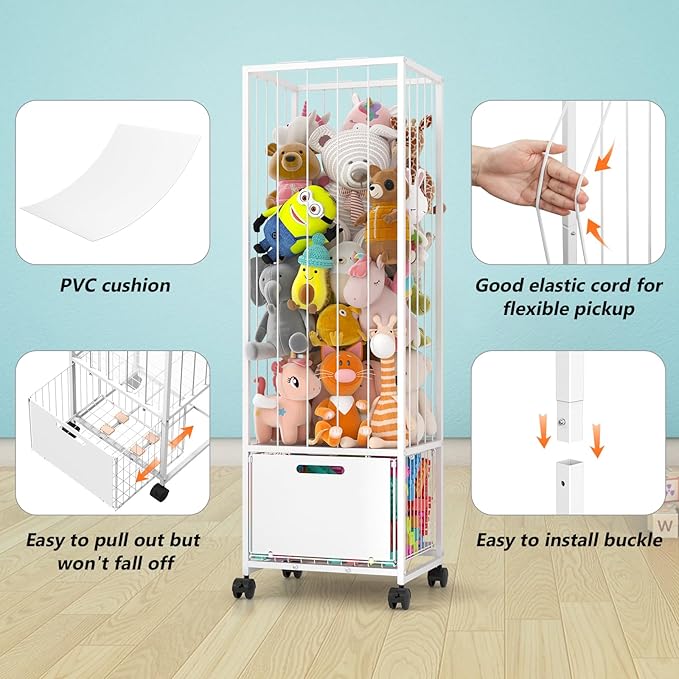 Bukfen Metal Stuffed Animal Storage Zoo Extra Large Stuffed Animal Holder Space - Image 4