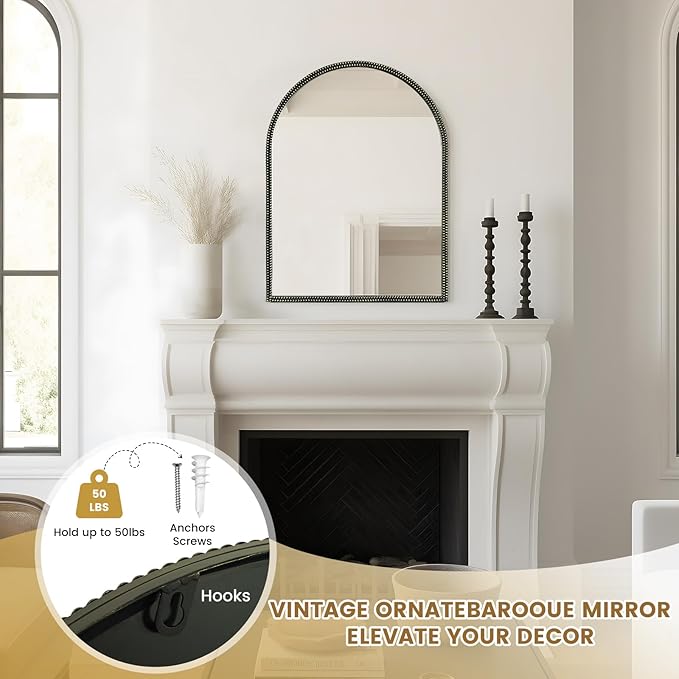 WallBeyond Black Vintage Mirror - Image 6