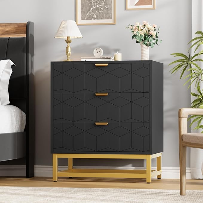 GAOMON 3 Drawer Dresser, Wood Chest Drawers by GAOMON