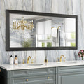 Amorho Black Bathroom Mirror, 60 X28 Inch Thick Metal Framed Wall Mirrors by Amorho