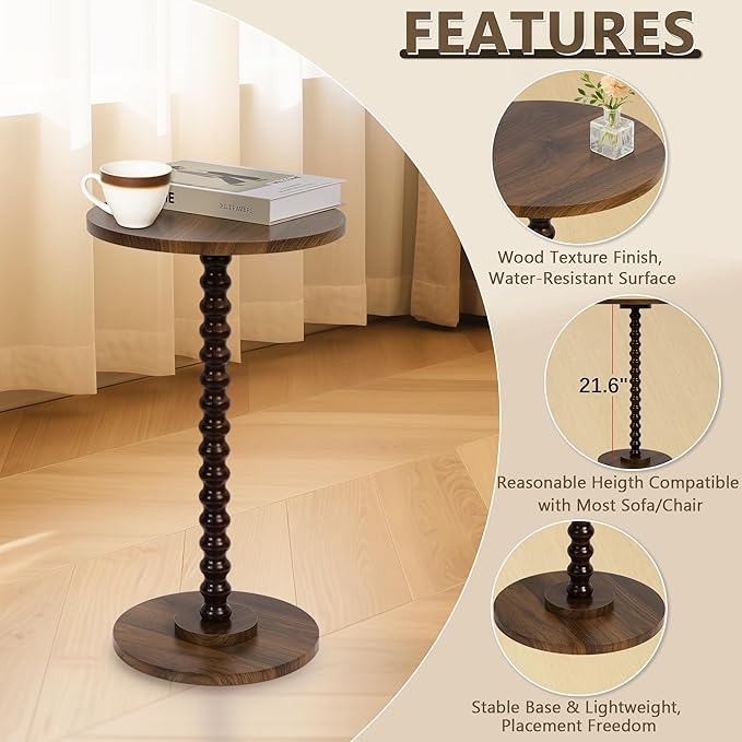 Round Side Table, Small End Table - Image 5