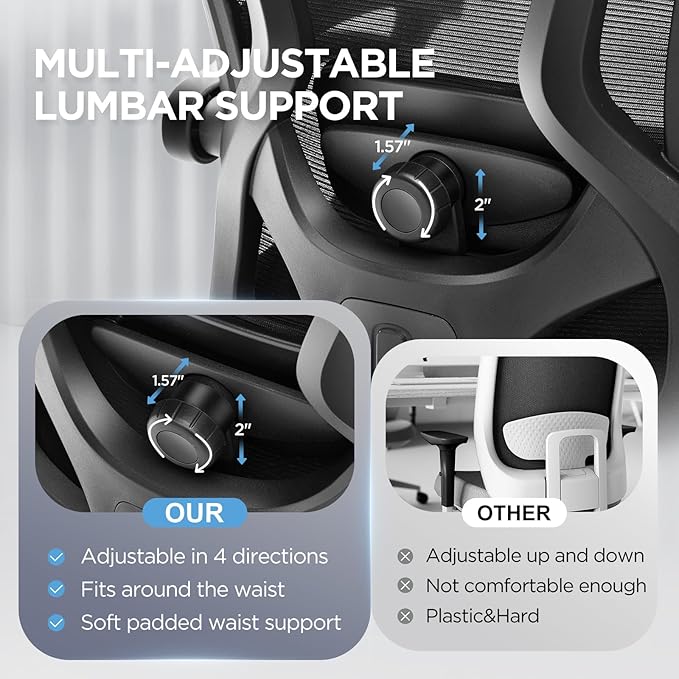 Ergonomic Office Chair with Footrest, Ultra Thick Reclining Office Desk Chair - Image 3