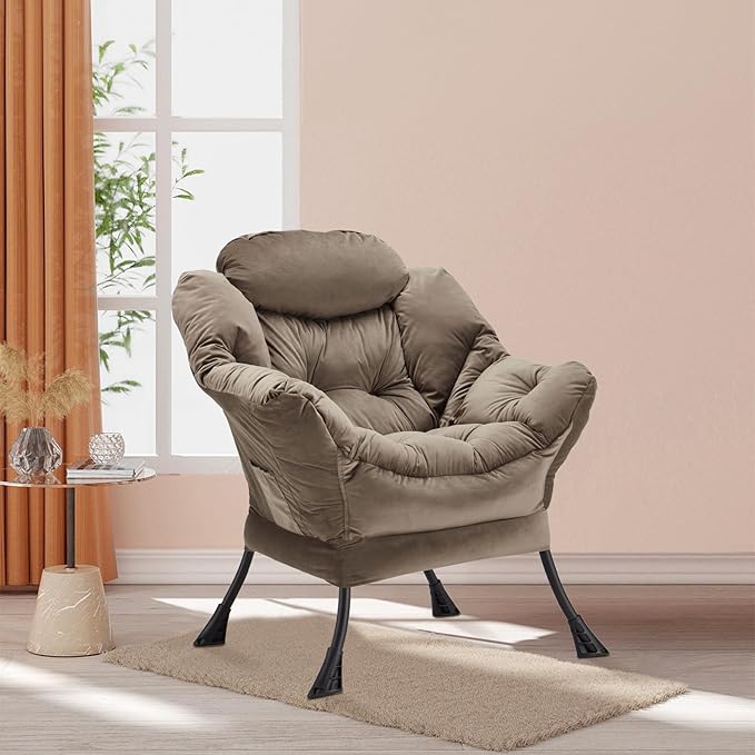Lazy Chair Thick Padded, Comfy Velvet Accent Lounge Chair - Image 2
