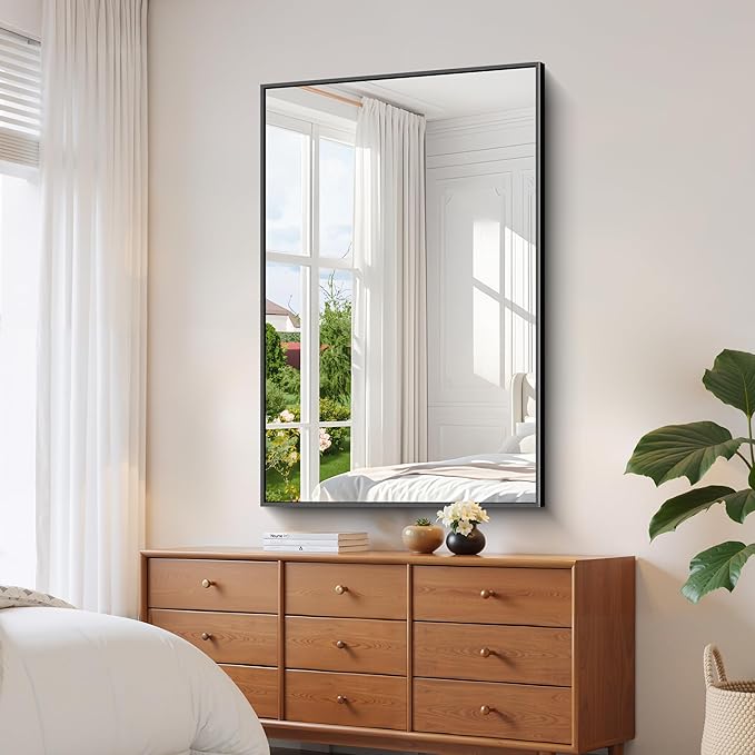 YIROMAN Bathroom Mirror 55"x36", Large Matte Black Bathroom Mirror - Image 4