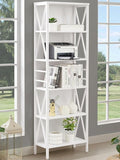 HOMISSUE Tall Bookshelf, 6-Tier Book Shelf, Rustic Wood Metal Bookshelves and by Homissue