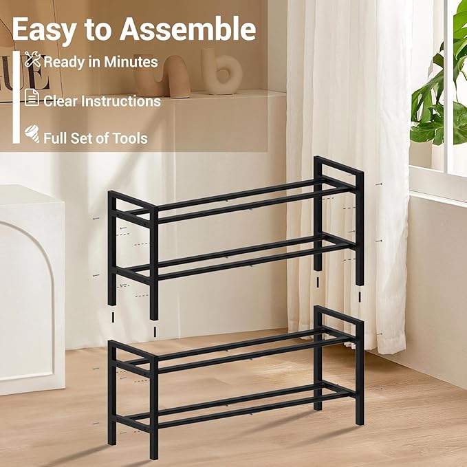 Haddockway Bamboo Shoe Rack for Closet, Free Standing Shoe Organizer - Image 4
