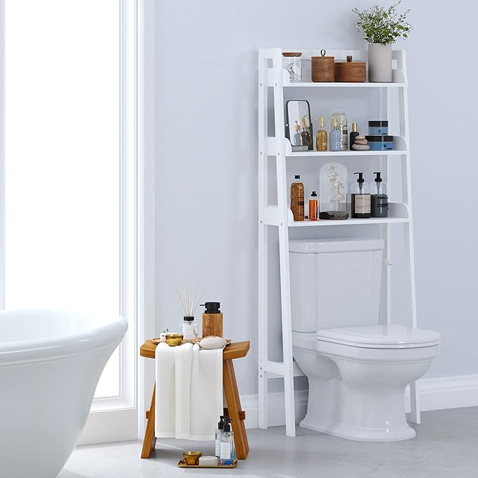 UTEX Over The Toilet Storage Shelf, 3-Tier Over Toilet Bathroom Organizer - Image 7