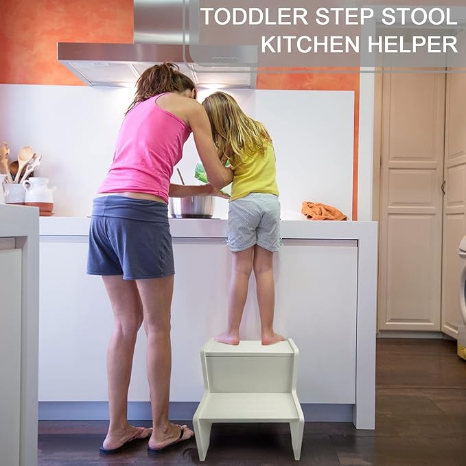 WOOD CITY Wooden Toddler Step Stool - Image 3
