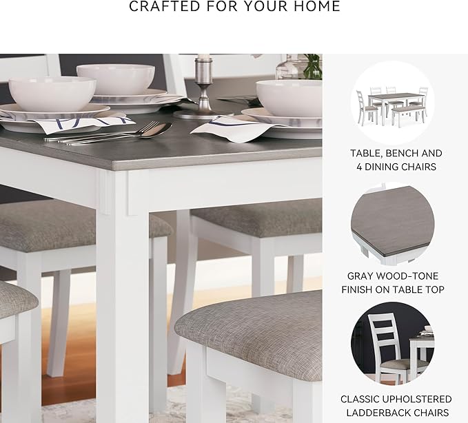 Signature Design by Ashley Stonehollow Modern Farmhouse Dining Table - Image 4