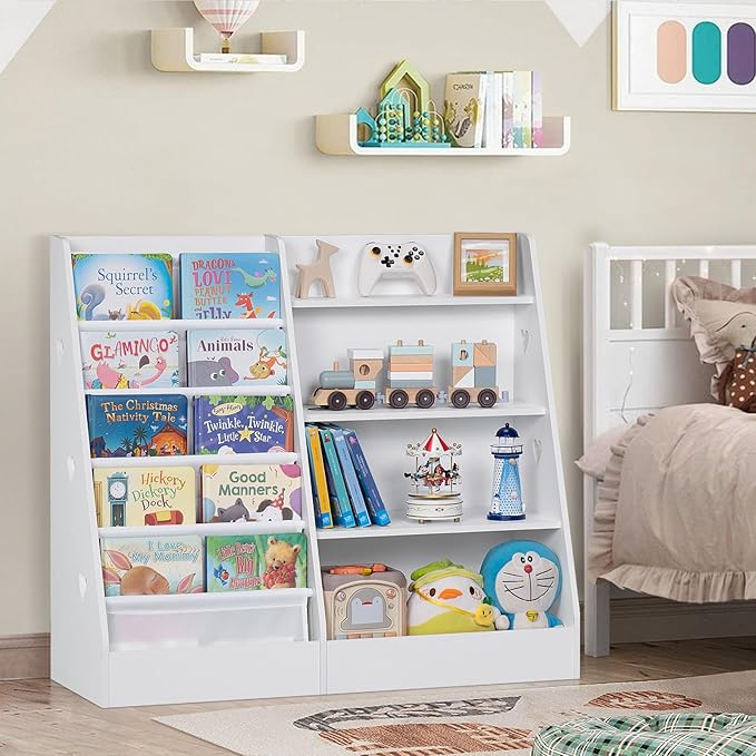 Lerliuo 4 Tier Kids Bookshelf and Storage Organizer, Five Layer Sling Children - Image 7