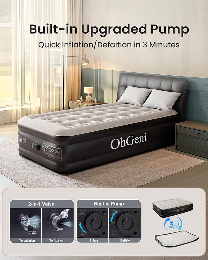 OhGeni Twin Air Mattress with Built in Pump - Image 3