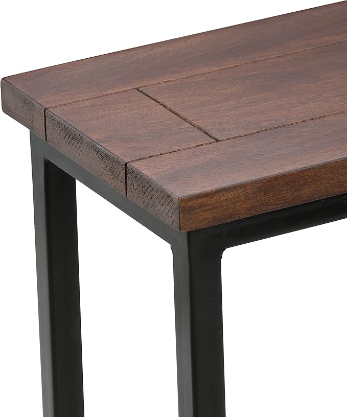 SIMPLIHOME Skyler 18-inch Wide Solid Mango/Metal Industrial C-Shaped End Table - Image 6