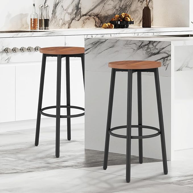 Athena Collection Bar Stools Set of 2, 25.5 Inches Round Counter Height Bar - Image 7