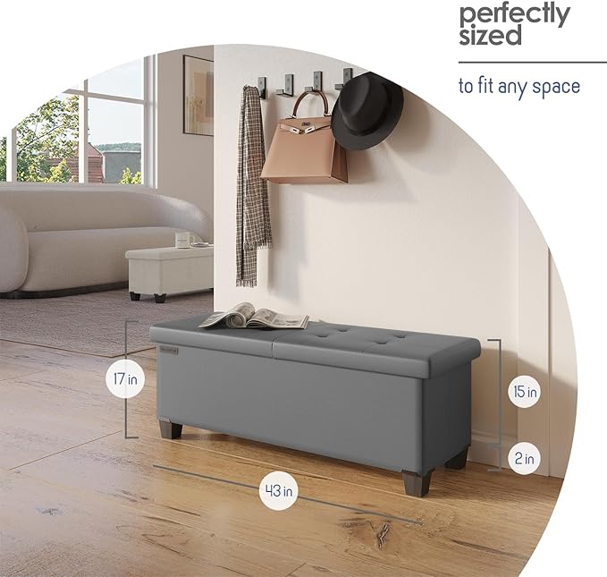 STORAGEBUD Storage Ottoman Bench - Image 9