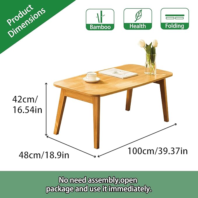 Coffee Table Foldable Mid Century Desk TV Stand - Image 3