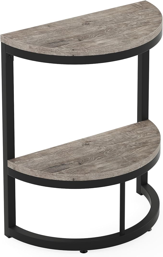 Tribesigns 2-Tier End Table Semi Circle, Small Half Round Side Table - Image 8