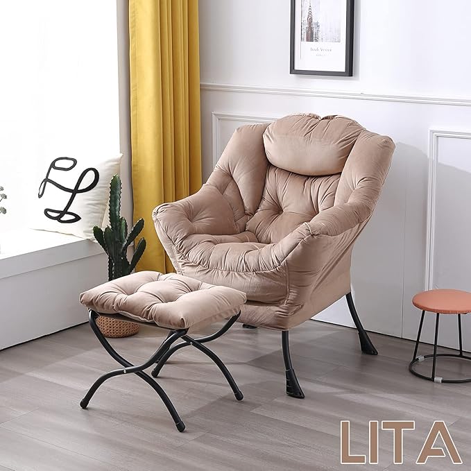 LITA Velvet Dark Brown Contemporary Accent Leisure Upholstered Sofa Chair - Image 4