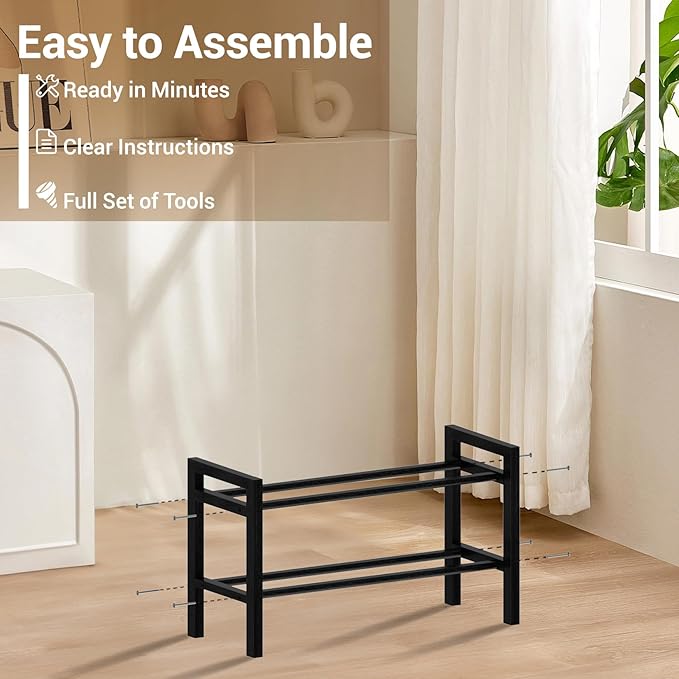 Haddockway Bamboo Shoe Rack for Closet, Free Standing Shoe Organizer - Image 4