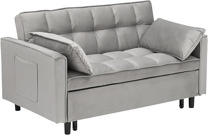 Ball & Cast Velvet Futon Sofa Couch - Image 8