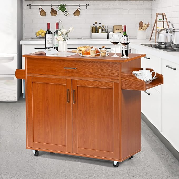 COSTWAY Kitchen Island Cart, Rolling Storage Trolley Cart - Image 9
