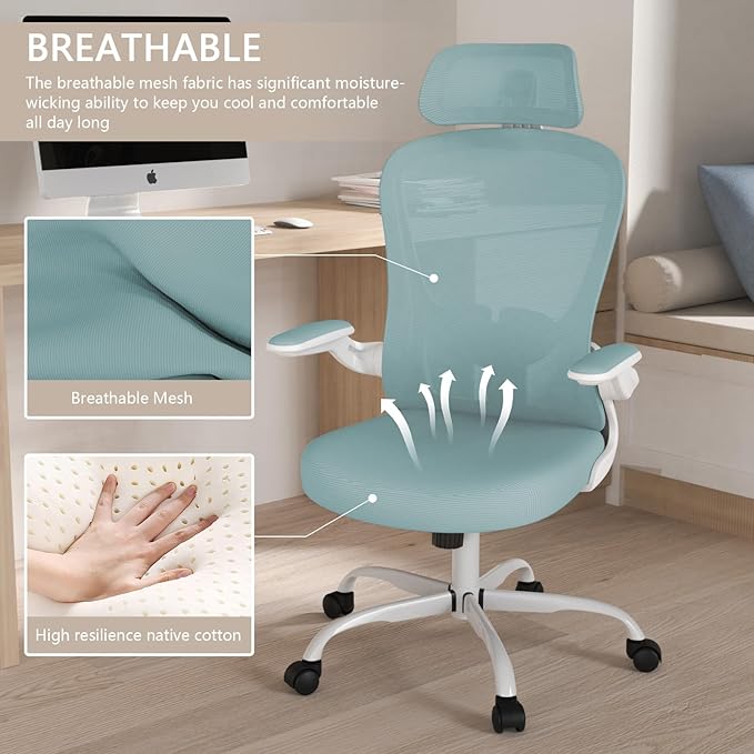 Office Chair, High Back Ergonomic Desk Chair, Breathable Mesh Desk Chair - Image 6
