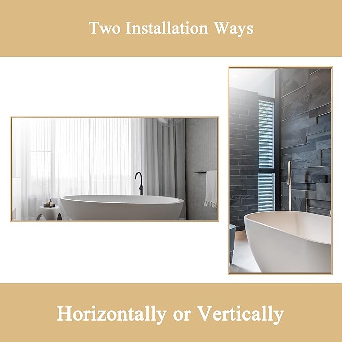 27x40 Inch Orange Gold Bathroom Mirror - Image 7