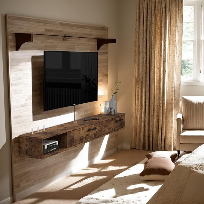 Pmnianhua Farmhouse Floating TV Stand - Image 8