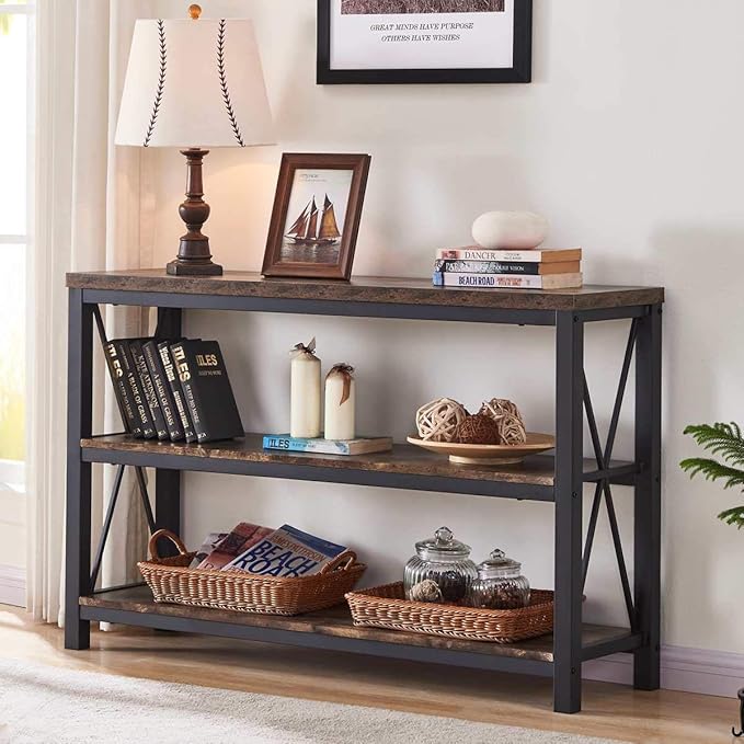 BON AUGURE Industrial Sofa Console Table by BONAUGURE