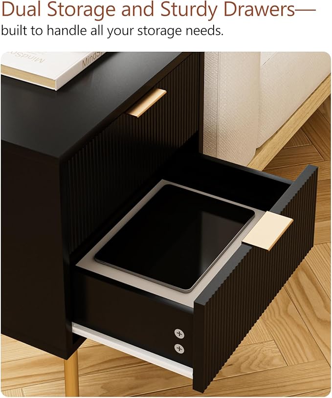 Masupu Nightstand, Mid-Century Modern Bedside Table - Image 6
