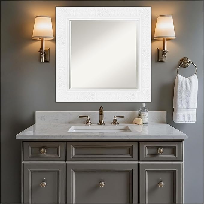 Amanti Art White Bathroom Mirror - Image 7