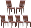 COLAMY Upholstered Parsons Dining Chairs Set of 6, PU Leather Dining Room by COLAMYINC