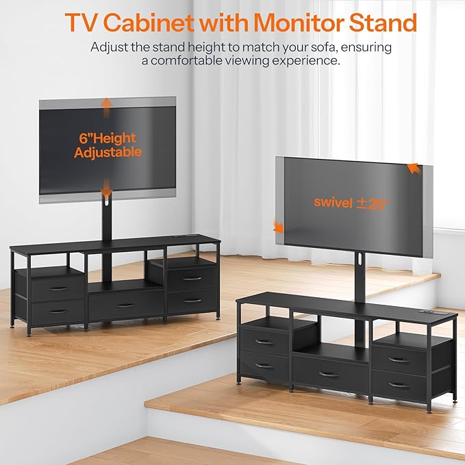 HOOBRO TV Stand with Mount and Power Outlet, - Image 5