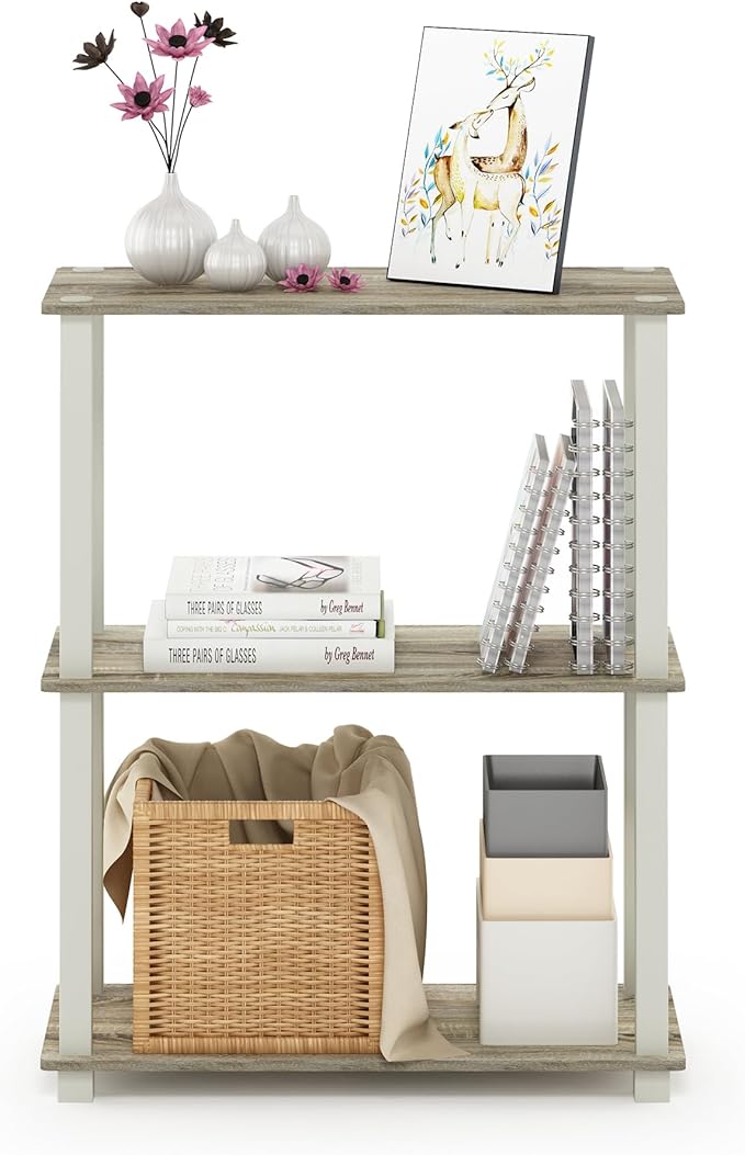Furinno Turn-S-Tube 3-Tier Compact Multipurpose Shelf Display Rack - Image 3
