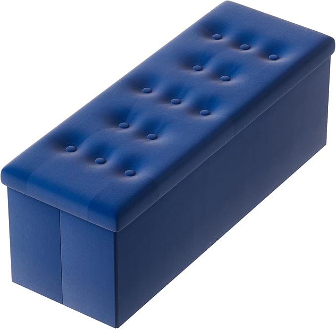 PRANDOM Jumbo Ottoman with Storage Velvet Folding Small Square Foot Stool with by Prandom